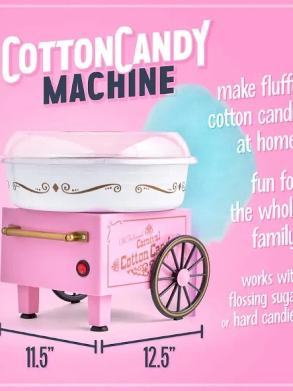 Nostalgia Retro Cotton Candy Maker  - Pink